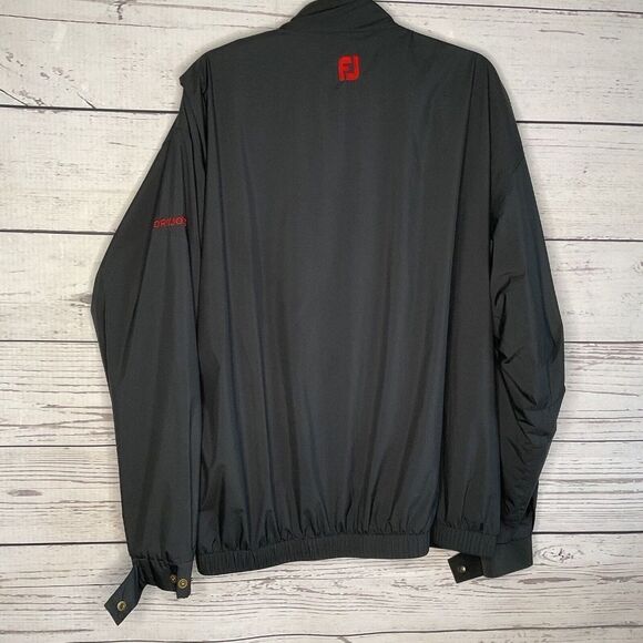 FootJoy DryJoys Men’s Black Long Sleeve 11" Zip Windbreaker Golf Jacket Size L - Picture 9 of 10